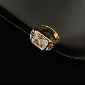 Brent Neal-Style Gypsy ring: 18k Gold-Plated Bold CZ Chunky ring. Won't tarnish!
